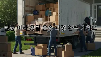 원룸 이사, 용달 운송 과정 완벽 가이드
